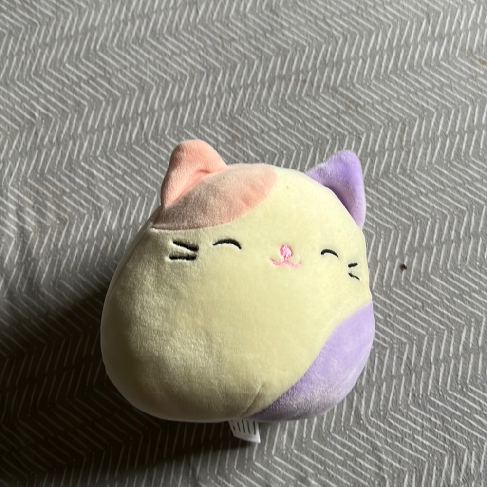 This is a mini squish mellow it’s a cat with cute fluffy ears
